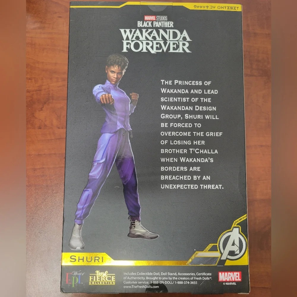 Marvel Black Panther Wakanda Forever Shuri Fashion Doll NIB